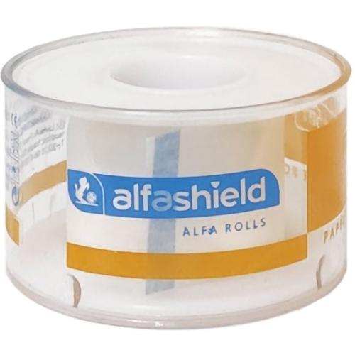 AlfaShield Alfa Pore Paper Medical Tape Rolls Χάρτινη, Αυτοκόλλητη Ταινία Στερέωσης Επιθεμάτων & Επιδέσμων Λευκό 1 Τεμάχιο - 5m x 2.5cm